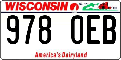 WI license plate 978OEB
