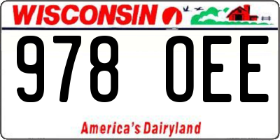 WI license plate 978OEE