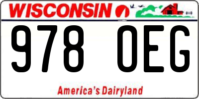 WI license plate 978OEG