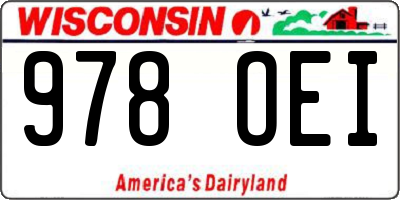 WI license plate 978OEI
