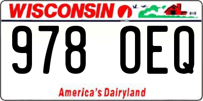 WI license plate 978OEQ