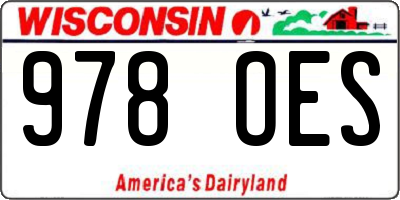 WI license plate 978OES