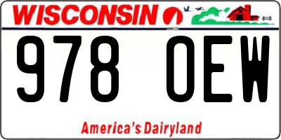 WI license plate 978OEW