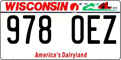 WI license plate 978OEZ