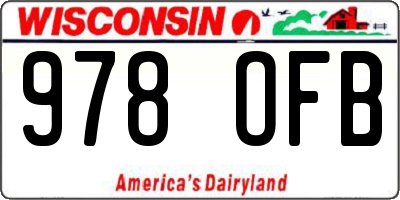 WI license plate 978OFB