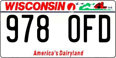 WI license plate 978OFD