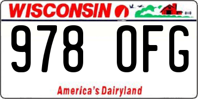 WI license plate 978OFG