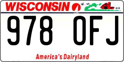 WI license plate 978OFJ