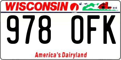 WI license plate 978OFK