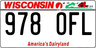 WI license plate 978OFL