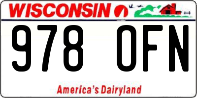 WI license plate 978OFN