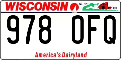 WI license plate 978OFQ