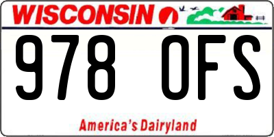WI license plate 978OFS