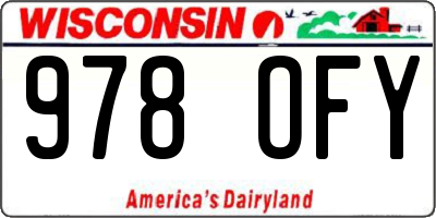 WI license plate 978OFY