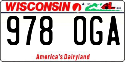 WI license plate 978OGA