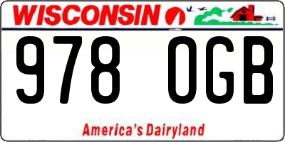 WI license plate 978OGB