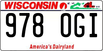 WI license plate 978OGI