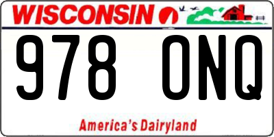 WI license plate 978ONQ