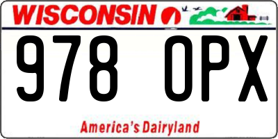 WI license plate 978OPX