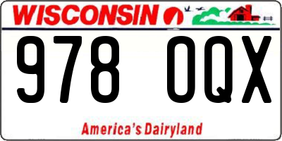 WI license plate 978OQX