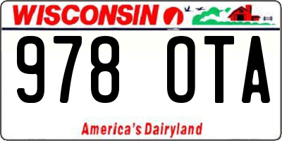WI license plate 978OTA
