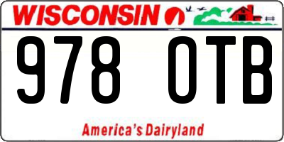 WI license plate 978OTB