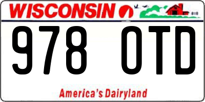 WI license plate 978OTD