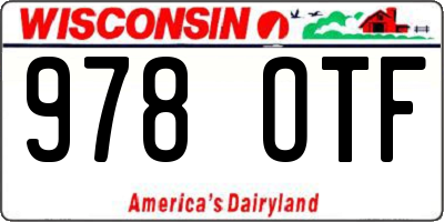 WI license plate 978OTF