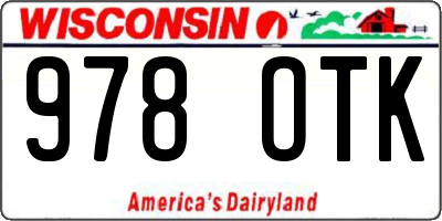 WI license plate 978OTK