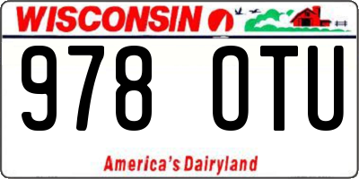WI license plate 978OTU