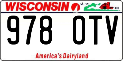 WI license plate 978OTV