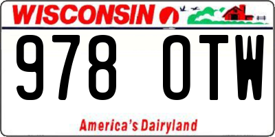 WI license plate 978OTW