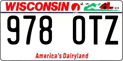 WI license plate 978OTZ