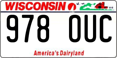 WI license plate 978OUC