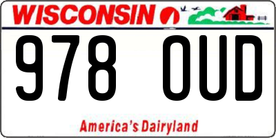 WI license plate 978OUD