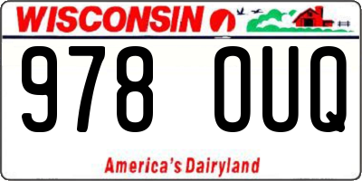 WI license plate 978OUQ