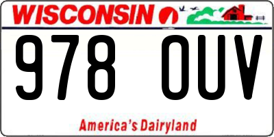 WI license plate 978OUV