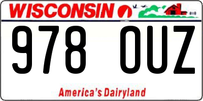WI license plate 978OUZ