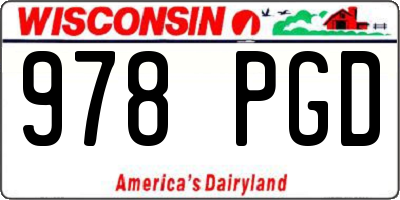 WI license plate 978PGD