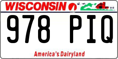 WI license plate 978PIQ