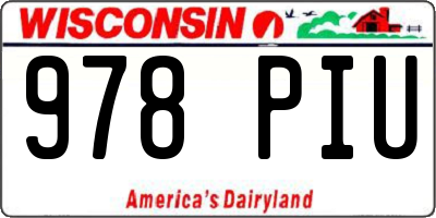 WI license plate 978PIU