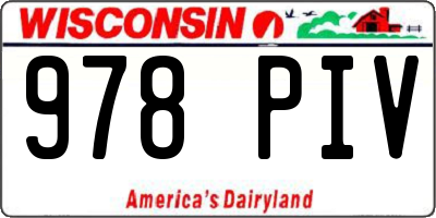 WI license plate 978PIV