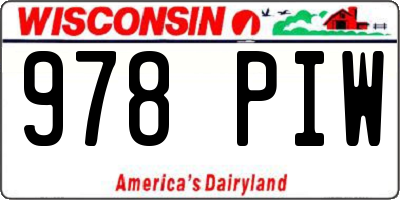 WI license plate 978PIW