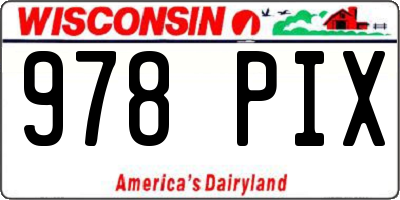 WI license plate 978PIX