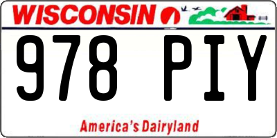 WI license plate 978PIY