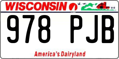 WI license plate 978PJB
