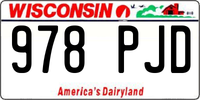 WI license plate 978PJD