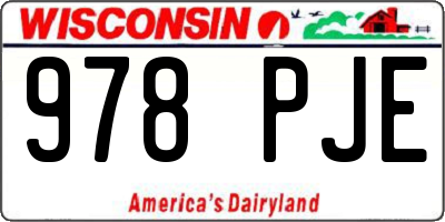 WI license plate 978PJE