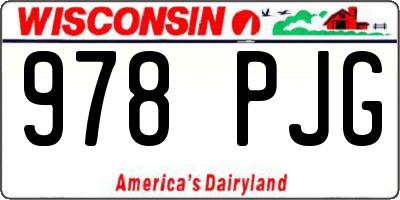 WI license plate 978PJG
