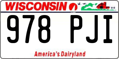 WI license plate 978PJI